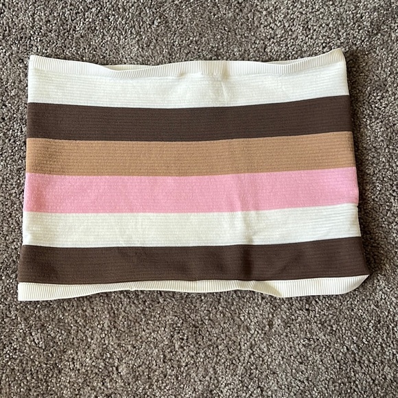 Multi-colored stretch fabric mini skirt pink white brown - Picture 1 of 2